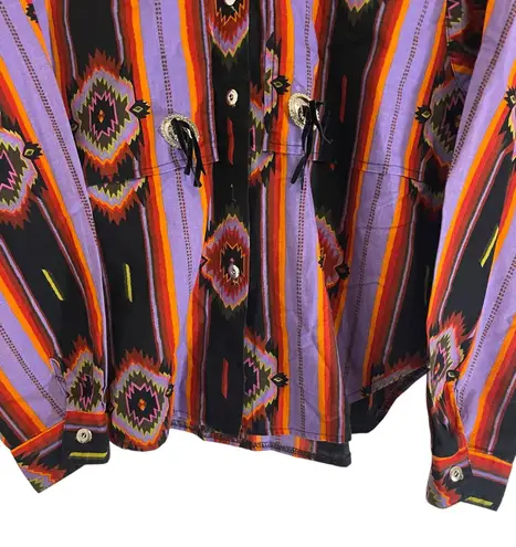 Vintage Circle T Marilyn Lenox Long Sleeve Western Button Up Shirt Womens USA S Purple Size M