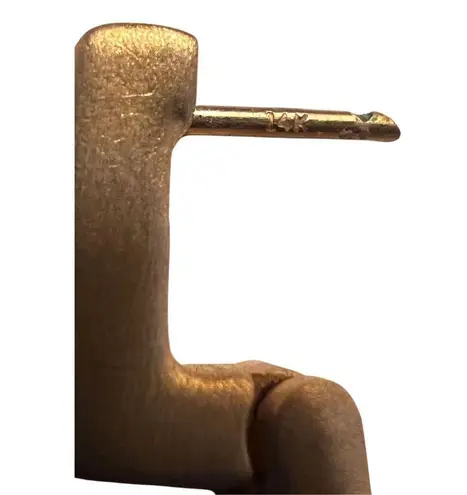 Vintage Stamped 14k Gold Wide Square Huggie Earrings