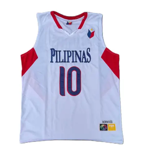 Rare Pilipinas Philippines Fiba Basketball Gabe Norwood 10 White Jersey Size XL