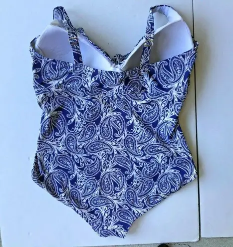 Swimsuits for All Blue White Paisley Swimsuit Size 12? See measurements …