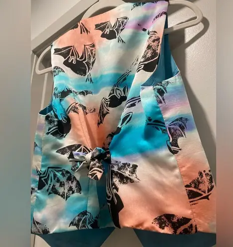 VTG 80s 90s Echidna Art Pastel Multicolored Bats Button