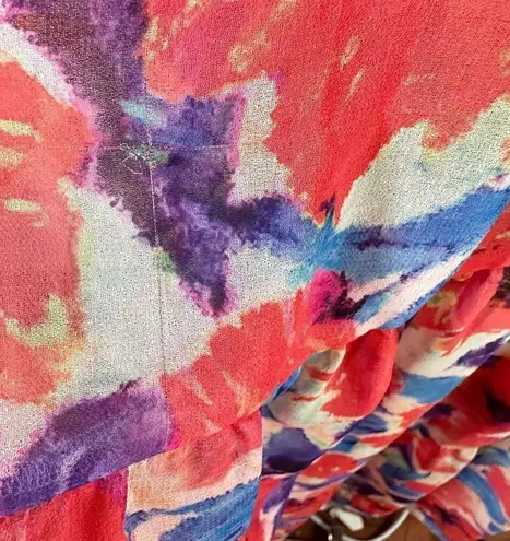 PATBO Violet Floral Flutter Halter Style Maxi Dress Size US 8 Cherry