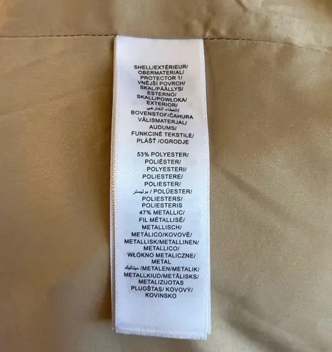 Aidan Mattox Dress Gold V-Neck Long Blouson Sleeve Tea Length A-Line Sz 12 NWT