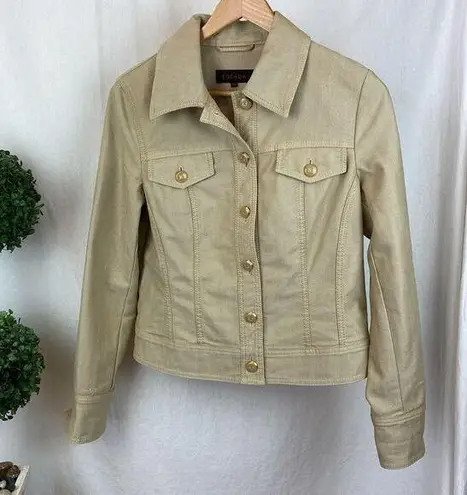 Escada Tan Denim Long Sleeve Trucker Jacket 38 M Size M
