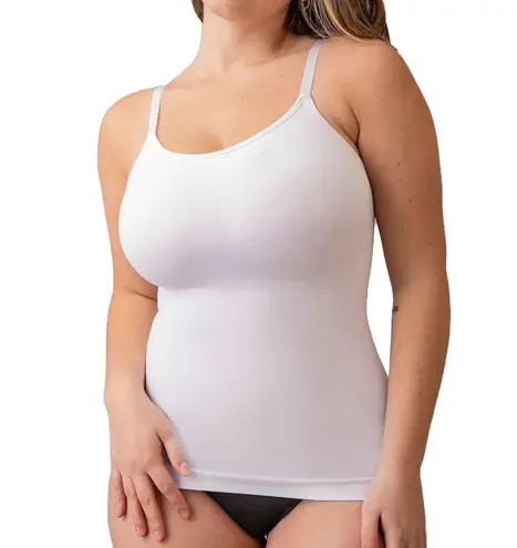 Empetua Scoop Neck Cami Top White Sleeveless Comfort Layering Tank Large L