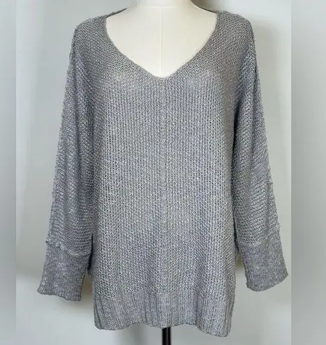 NWT La Miel Soft Gray Knit Oversized Sweater V