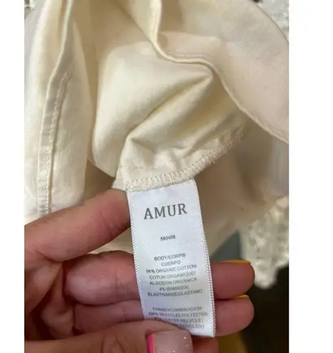 Amur Lace Mona Top White Womens Size XS