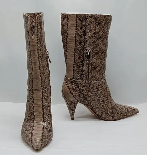 Louise et Cie Winslow Mid Calf Boots Women 6M Tan Brown Leather Pointed Toe Shoe