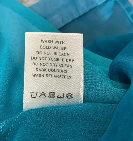 Firmiana Lily by Ombre Beach Cover Up White to Teal Size Small