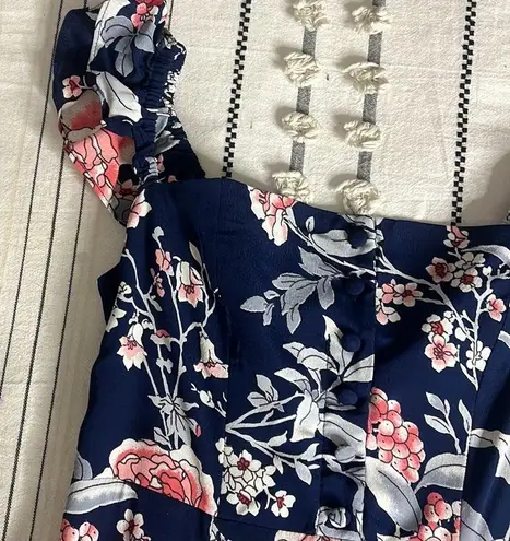 Flynn Skye • floral Bardot maxi dress with slit