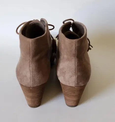 Dr. Scholls Dakota Stucco Suede Lace Up Wedge Booties Size 8