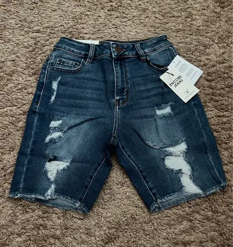 Encore jeans Medium Wash Distresed Bermuda Shorts