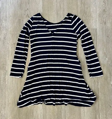 Yelete Womens Blue/White Stripe Dress - L