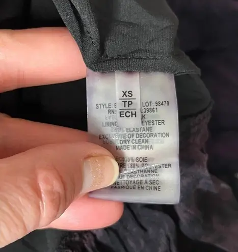 Elie Tahari Ellie Tahari Gothic Damask Print Silk Long Sleeve Mini Dress