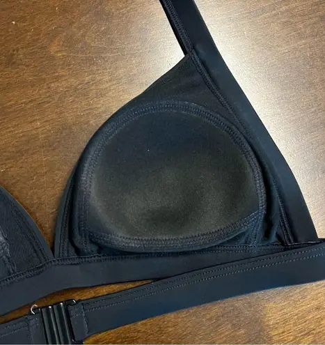 Boden Black Bikini Top Halter Tie Strap Back Clasp Built In Lining US 4