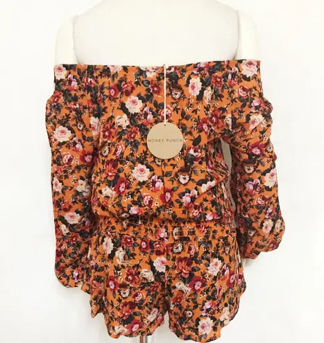 Honey Punch Floral Off Shoulder Boho Gypsy Romper