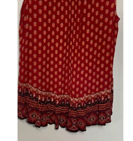 Patrons of Peace Women's Sangria Floral Embroidered Indian Tank Top Red Small