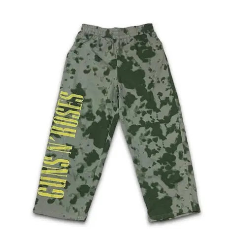 guns n' roses NWT M Sweatpants Green Tie Dye Print New Elastic Waist Rock Band Y2K