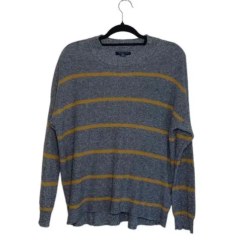 American Eagle Jegging Fit Gray & Yellow Striped Knit Sweater