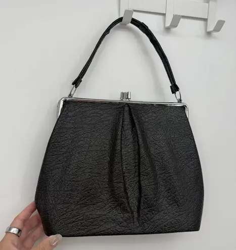Vintage Unbranded Structured Purse Bag Evening Formal Black