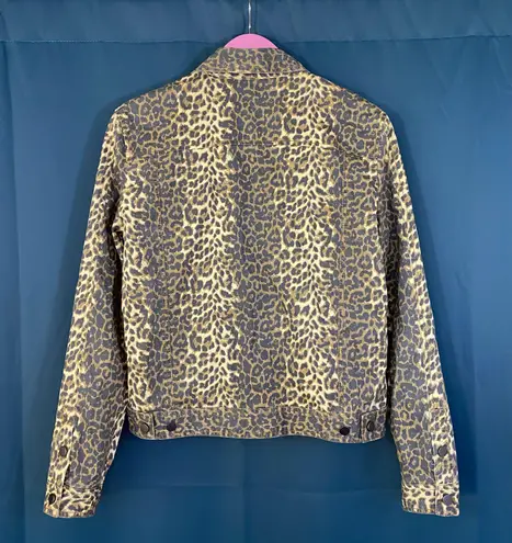 Anthony Thomas Melillo ATM Leopard Button Front Denim Jacket