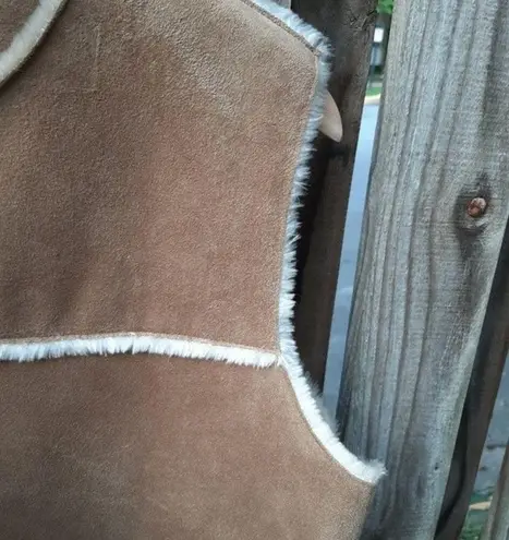 Valerie Stevens Vest Faux Suede Fully Lined Penny Lane Sleeveless Jacket Size LP