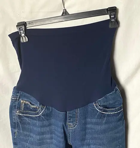 indigo. Blue Maternity Jeans Decorative Back Pockets Sm