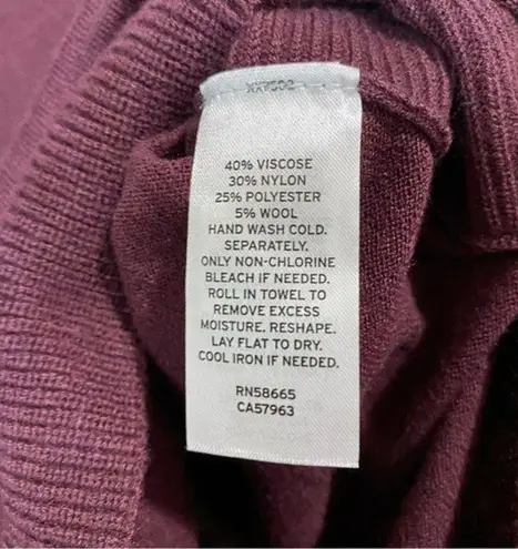 Caslon Women’s Cowl Neck Wool Blend Scoop Hem Sweater Purple Size Medium NWT