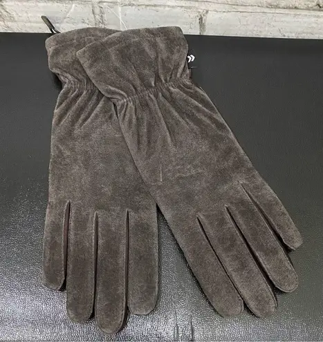 Isotoner Stretch Leathers Brown Genuine Leather Gloves One Size