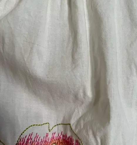 Aratta Silent Journey Embroidered Back Stripe Button Down Top | Small