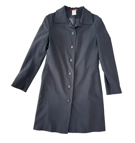 Esprit  Womens Black Button-Up Coat Size L Nylon & Spandex