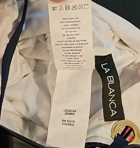 La Blanca ππ Lingerie One Piece Swimsuit ~ Sailor Stripe Print 10 NWT