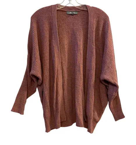 Marled Reunited Clothing Open Front Dolman Sleeve Cardigan M Dusty Rose Pink