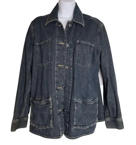 Duluth Trading Co Jacket Womens Medium Blue Denim Barn Ranch Cowboy