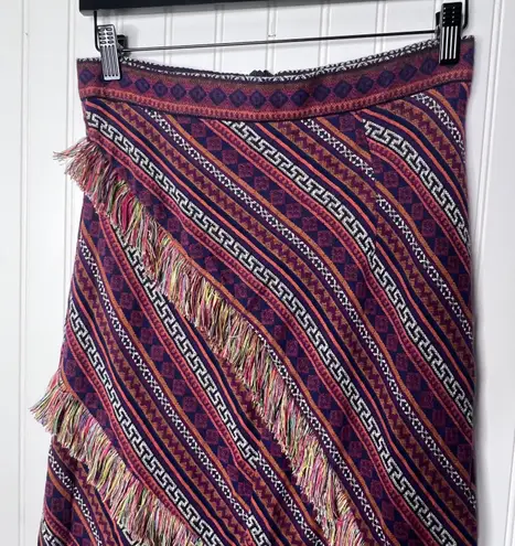 Tomorrow Fashion Boho Frayed Midi Skirt Multi Size 4