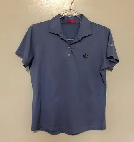 Peter Millar Polo Shirt Golf Blue Yeamans Hall Club Titleist Small