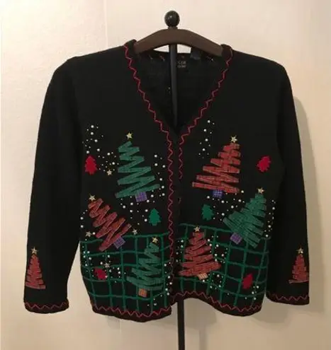 Rebecca Malone women’s beaded Christmas sweater size Large