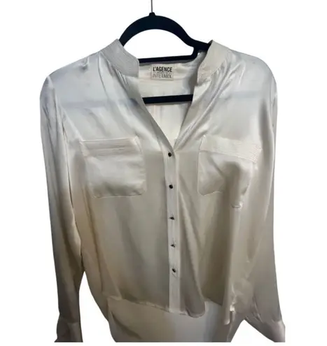 L'Agence L’AGENCE | silk off white blouse size 0