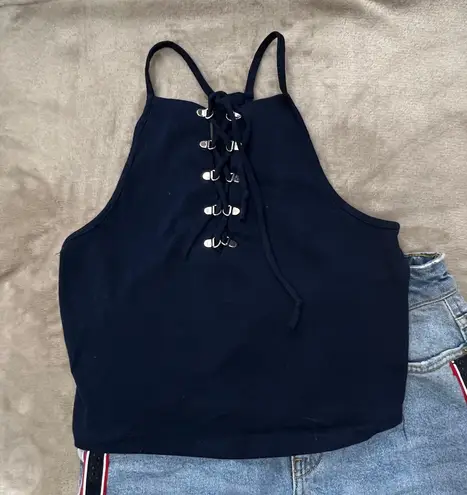 Ambiance Apparel Navy Blue Crop Top