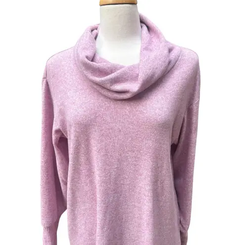 Maeve Anthropologie Sweater Shirt Sz M Purple Draped Neck Puff Sleeve Step Hem Size M
