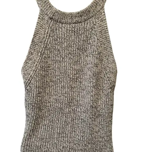 Madewell High Neck Sweater Tank Dress Sz M Heather Gray Sleeveless 100% Cotton