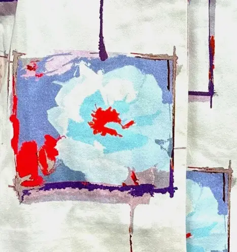 Socapri Fully Lined Blazer Jacket Top Red/Blue on Ivory size 44 Italian 8 us Blue