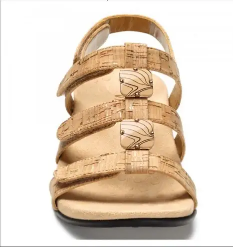 Vionic Sandals Amber Sandal Adjustable in Gold Cork w/ Beads Size 6 EUC