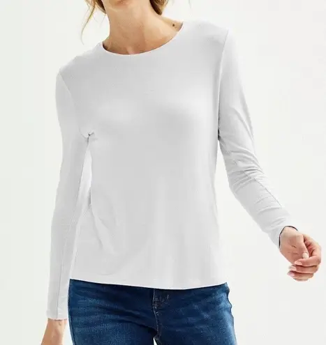 Nine West  T-Shirt Women XXL White Stretch Polyester Pullover New Long Sleeve