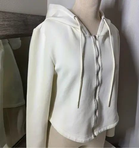 Jil Sander Cream Fitted Cropped Sweatshirt NWOT Size M