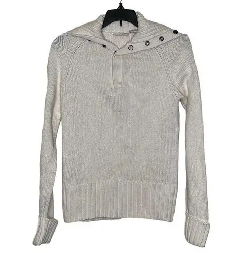 Polo Jeans Co. Sweater Size Small Cream 1/4 Button Ralph Lauren Knit 100% Cotton