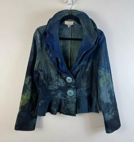 Julie and Martin Venzal The New Collection Laguna Beach Jacket Large Taffeta Vtg Green