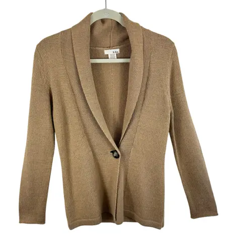 M. Rena Tan Wool Alpaca Blend Shawl Collar Cardigan Sweater Women's Size M Size M - Image 1