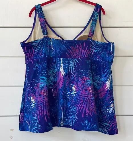 Swimsuits For All Flowy Tankini Swim Top Size 24