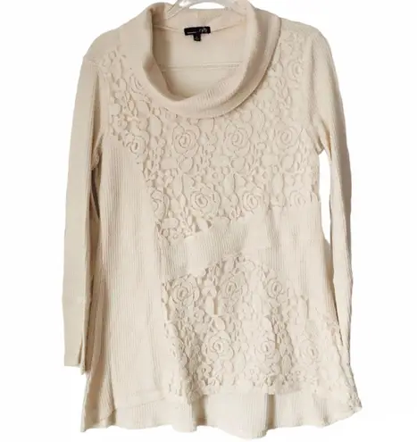 RXB Ivory Asymmetrical Tunic Sweater White Size M